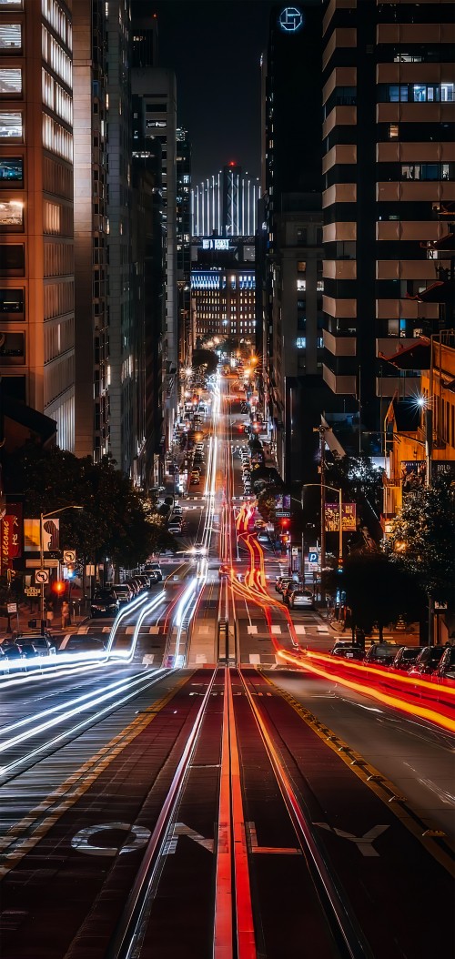 Image san francisco, building, skyscraper, light, automotive lighting