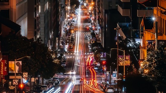 Image san francisco, building, skyscraper, light, automotive lighting