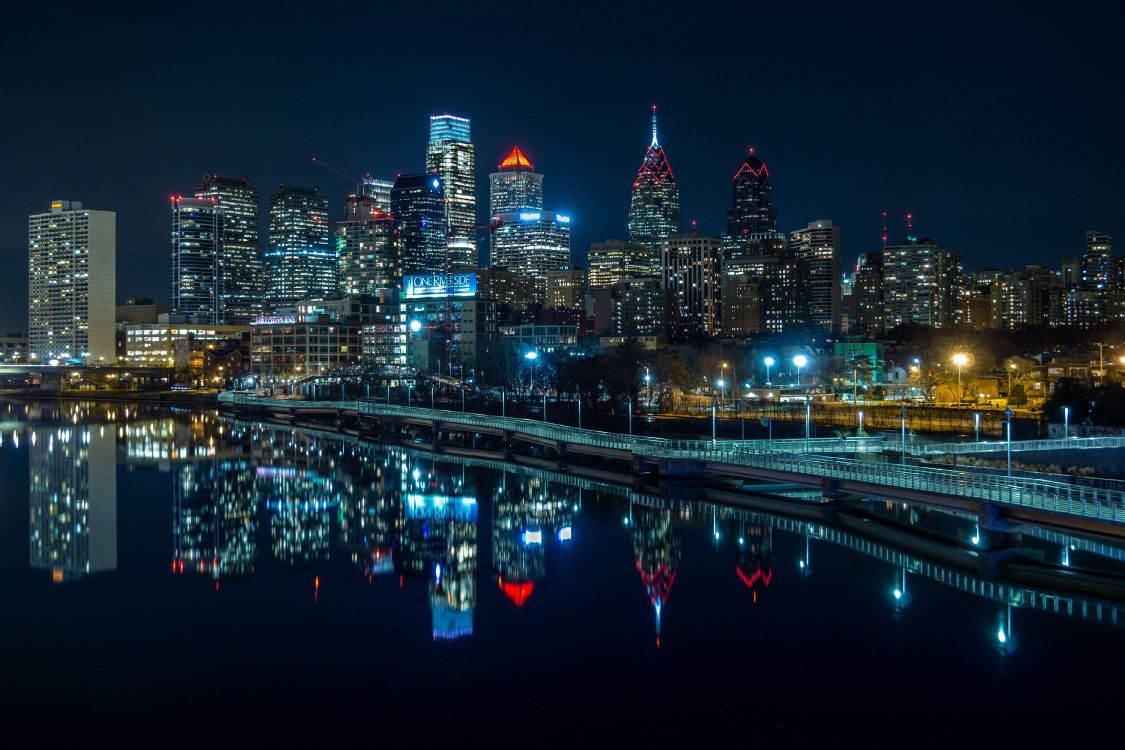 Skyline Der Stadt Bei Nacht Night. Wallpaper in 3750x2500 Resolution