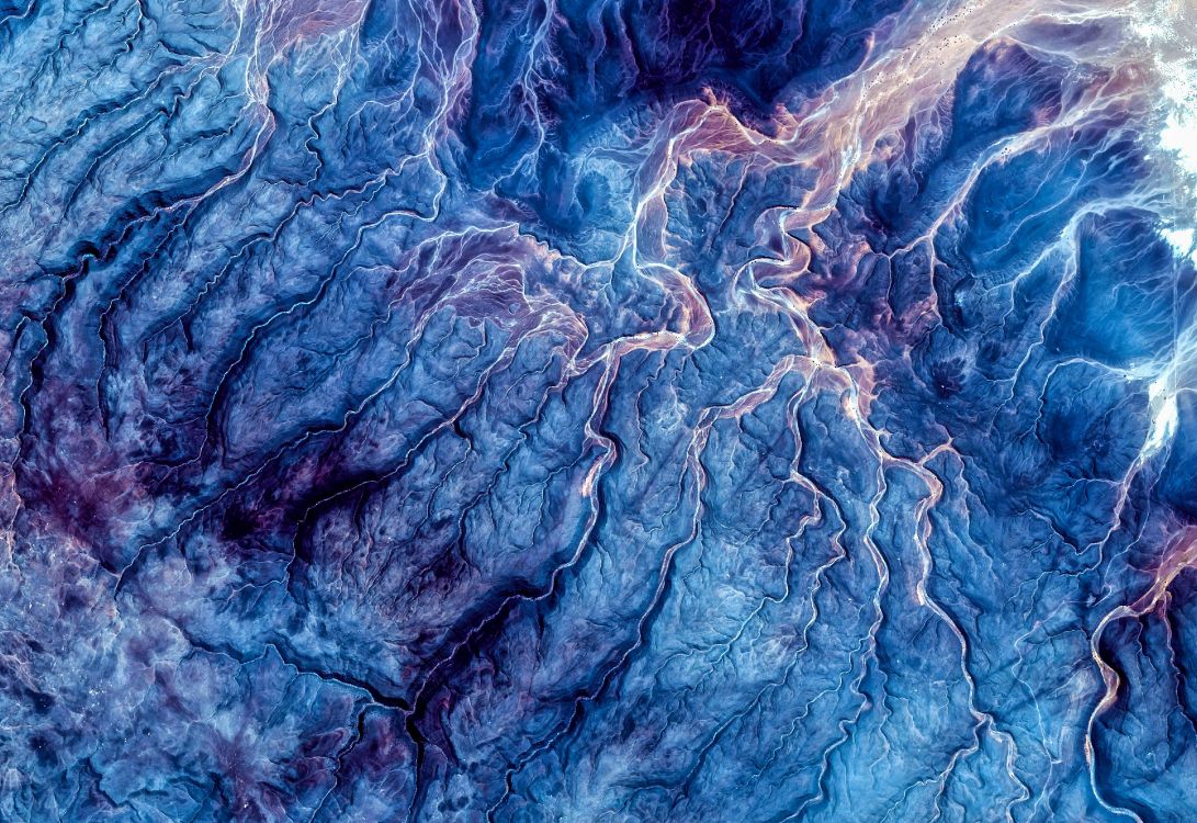 空间, 一个UI, 电蓝色的, 气氛, 的边缘 壁纸 4120x2830 允许