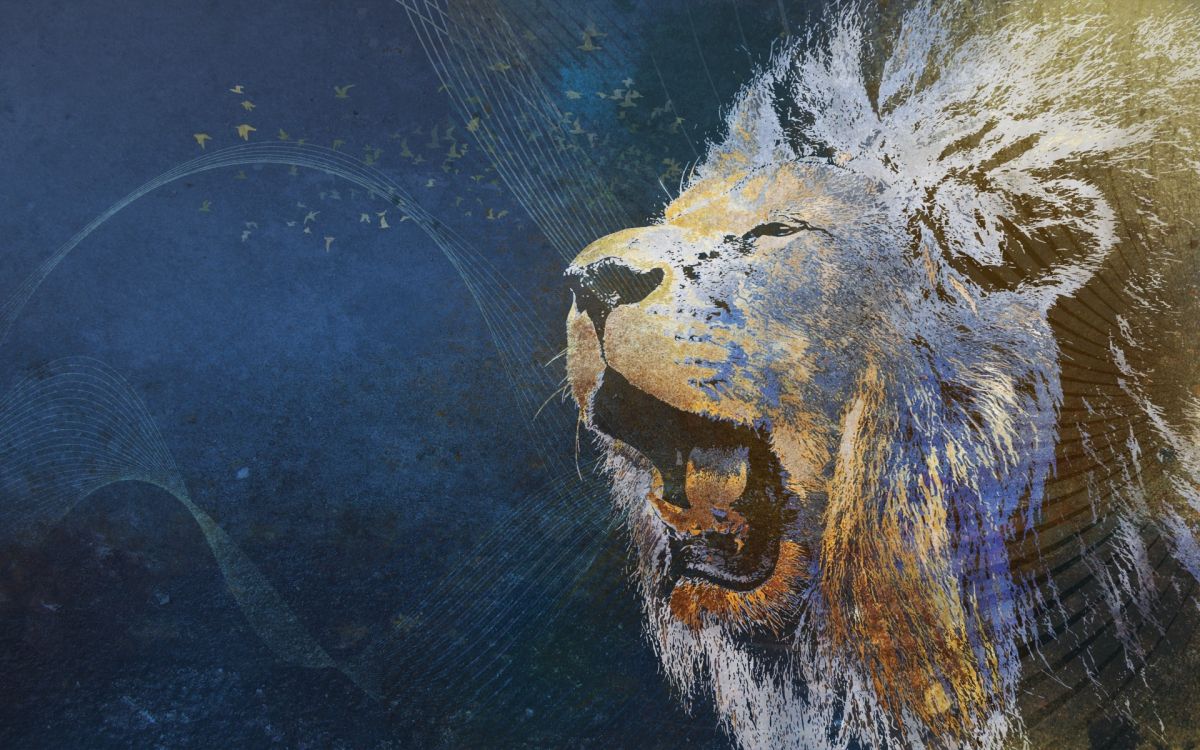 Lion Head and Lion Painting. Wallpaper in 1920x1200 Resolution