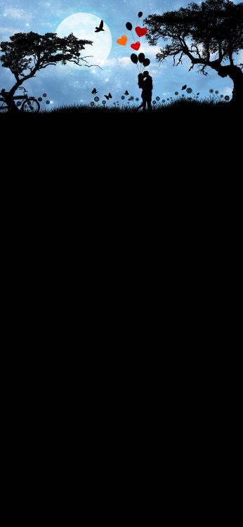 情感, 浪漫, 的欲望, 黑色的, 木 壁纸 1080x2340 允许