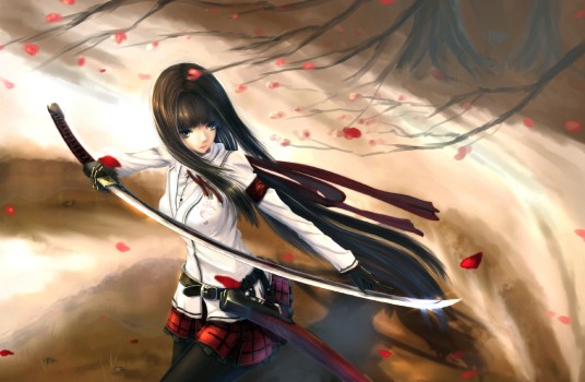Wallpaper Black Haired Female Anime Character, Background - Download ...