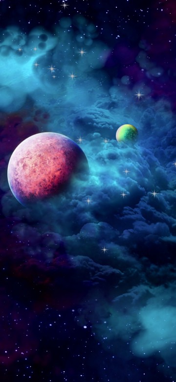 Image green and blue galaxy illustration