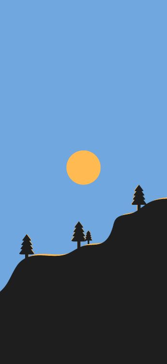 Minimalistisches Telefon, Mond, Naturlandschaft, Woody Pflanze, Piste. Wallpaper in 2410x5218 Resolution