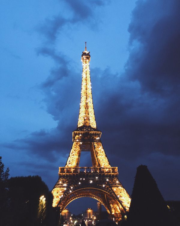 eiffel tower, tourist attraction, national historic landmark, monument, blue