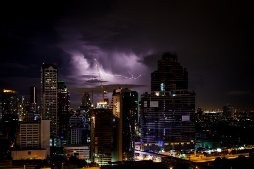 Wallpaper City With High Rise Buildings During Night Time, Background ...