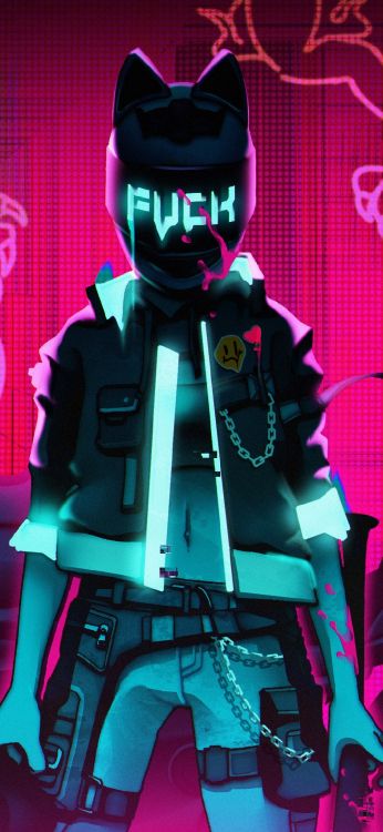 Biker Huffy Cyberpunk 2077, Cyberpunk 2077, Cyberpunk, Oberbekleidung, Licht. Wallpaper in 1080x2340 Resolution