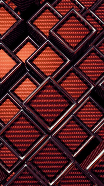 Image red and black textile on brown wooden surface