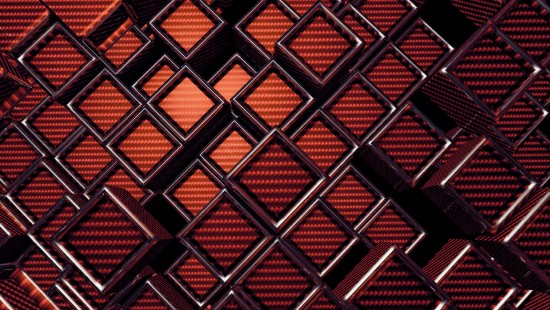 Image red and black textile on brown wooden surface