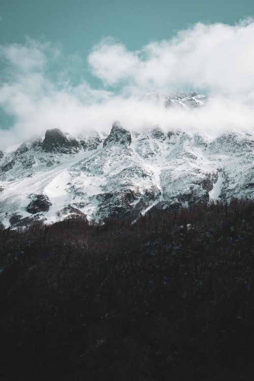 Image mountain, mountainous landforms, cloud, water, wave