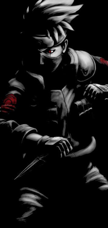 Kakashi Hatake, Sasuke Uchiha, Anbu, Naruto Shippuden, Dessin. Wallpaper in 1080x2280 Resolution