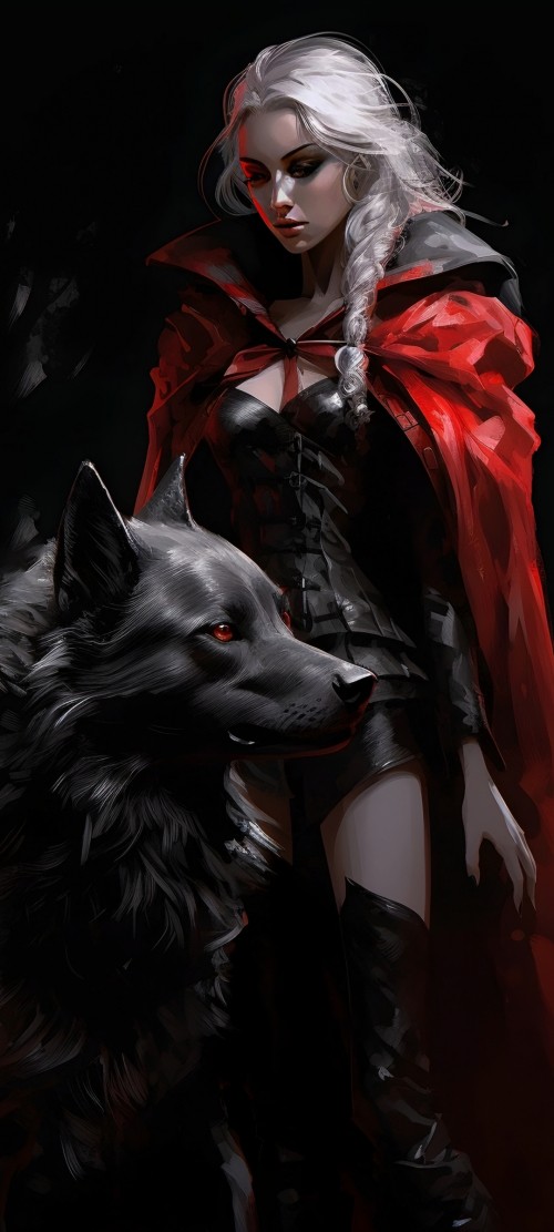 Image great dane, art, little red riding hood, werewolf, black