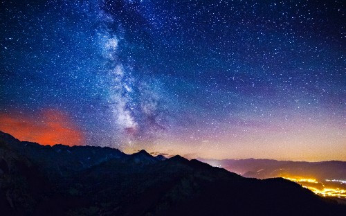 Image milky way, star, galaxy, mountainous landforms, mountain