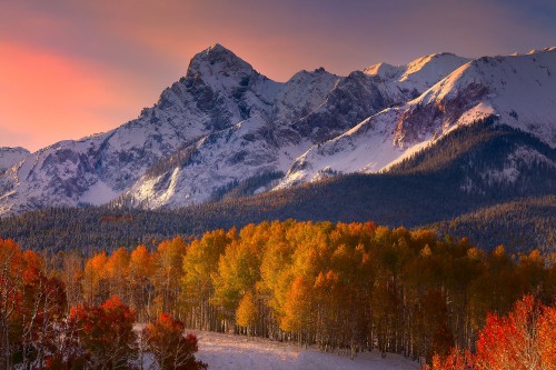 Image snow covered mountain during daytime