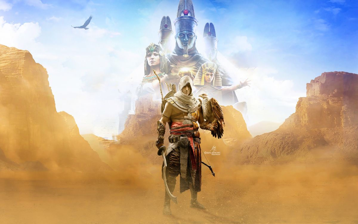 assassins creed origins, Assassins Creed Odyssey, mythology, desert, landscape