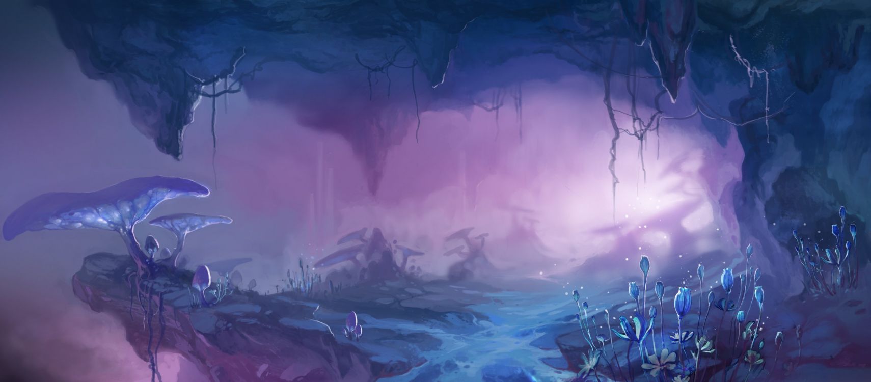 Abstrakte Schwarz-Weiß-Malerei. Wallpaper in 2760x1210 Resolution