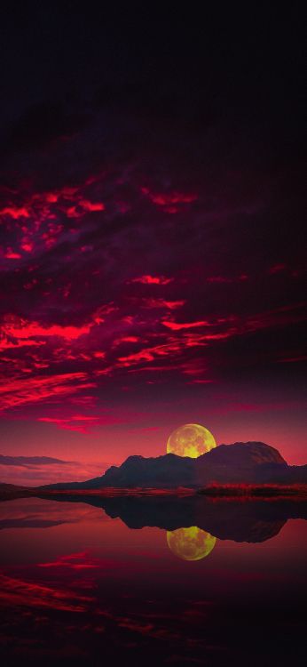 Cloud, Wasser, Atmosphäre, Natur, Afterglow. Wallpaper in 1800x3900 Resolution