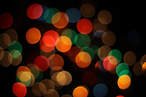 Image red and yellow bokeh lights