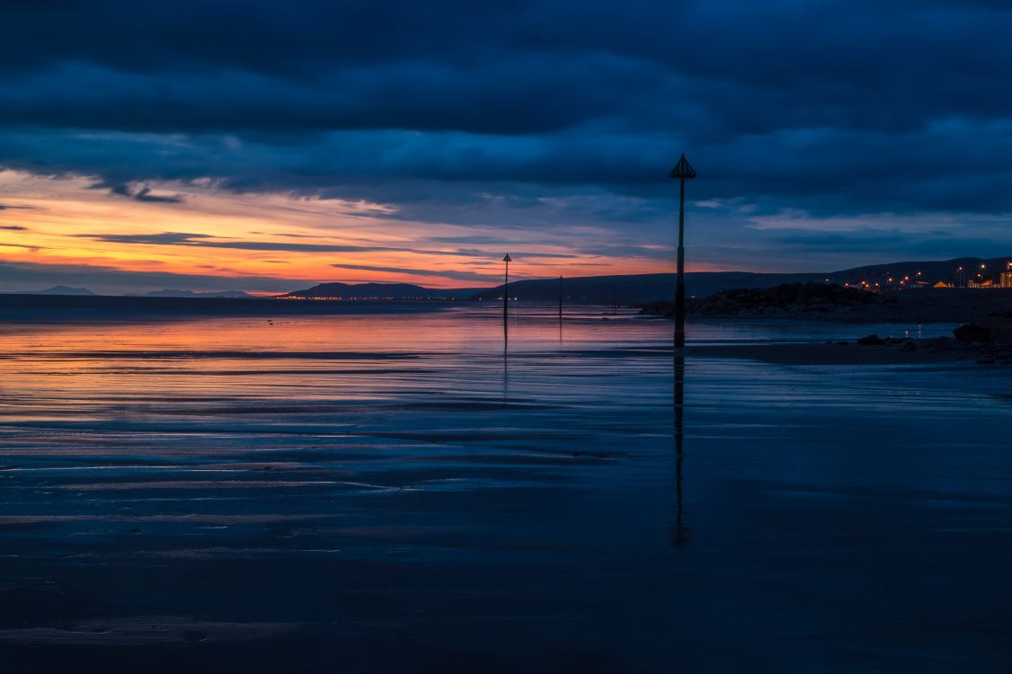 Horizon, Sunset, Sea, Blue, Water. Wallpaper in 5456x3632 Resolution