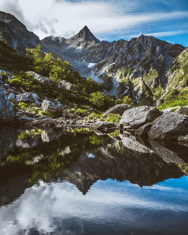 Montaña, Montaje de Escenografía, Alpes, Las Formaciones Montañosas, Reflexión. Wallpaper in 3648x4560 Resolution