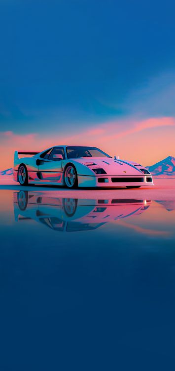 Deportivo, Coche, Coche Pequeño, Ferrari F40, Coche Personalizado. Wallpaper in 2160x4560 Resolution