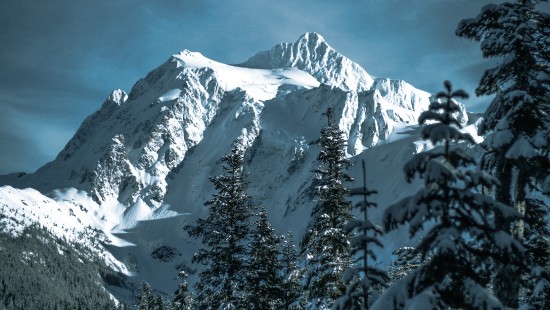 Image winter, skiing, snow, mount shuksan, mountainous landforms