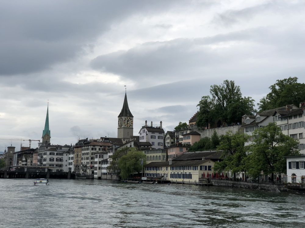 Limmat, lake zurich, limmat river, cloud, spire