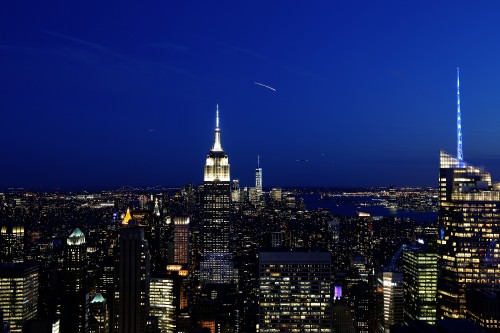 Image city skyline during night time