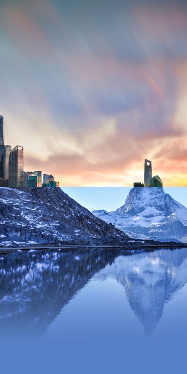 LG, LG G8 ThinQ, Reflexion, Android, Winter. Wallpaper in 1440x2880 Resolution