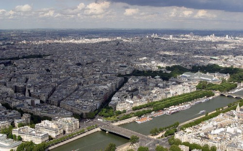 Image aerial view of city buildings during daytime