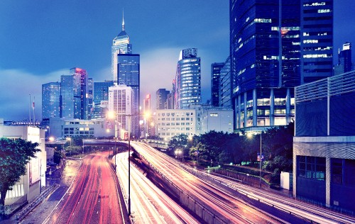 Image city buildings during night time