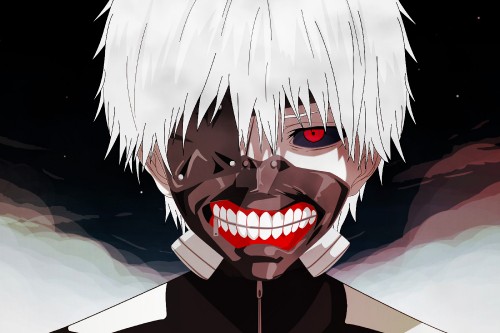 Image white haired male anime character