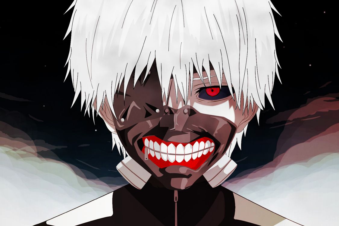 white haired male anime character