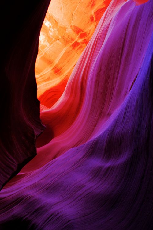 Antelope Canyon, Cañon, Cañón de Ranura, Morado, Rojo. Wallpaper in 2848x4272 Resolution