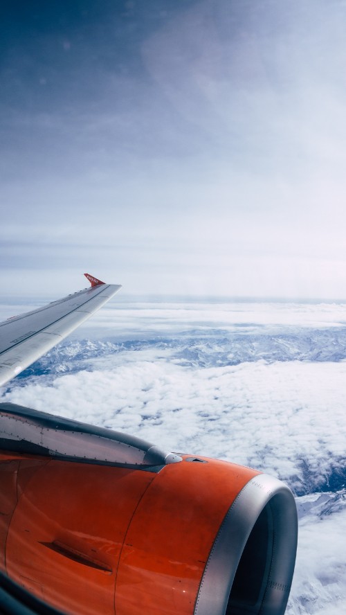 Image cloud, aircraft, jet engine, water, air travel