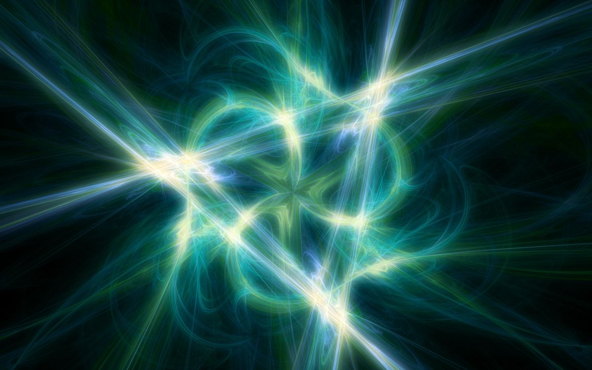 green and blue light digital wallpaper