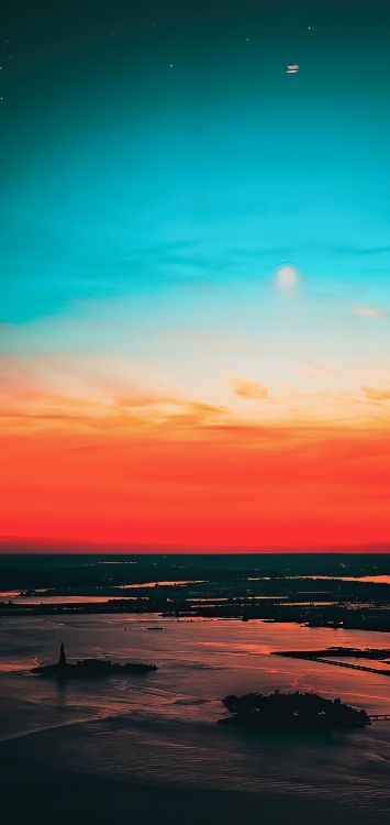 Afterglow, Wasser, Cloud, Naturlandschaft, Flüssigkeit. Wallpaper in 1420x3000 Resolution