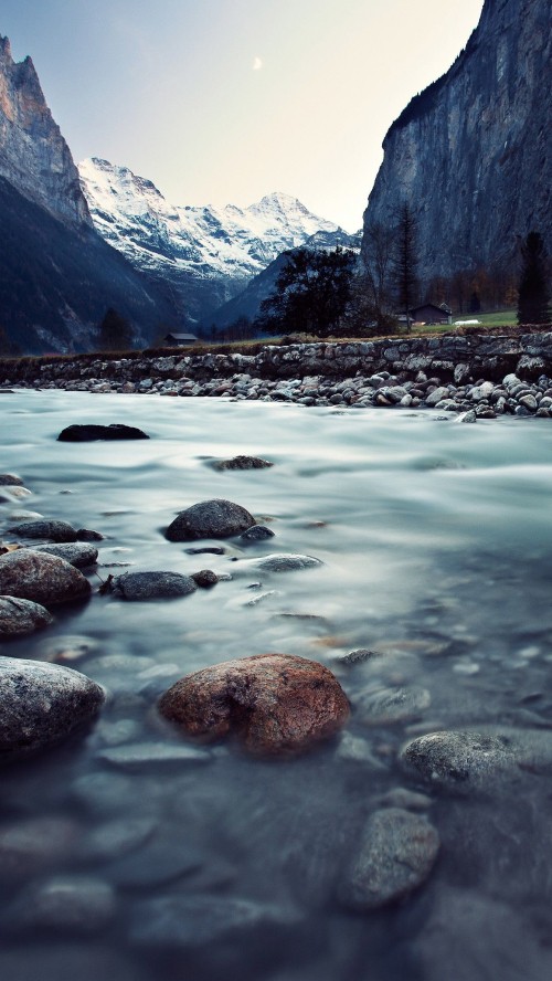 Image body of water, natural landscape, nature, mountainous landforms, mountain
