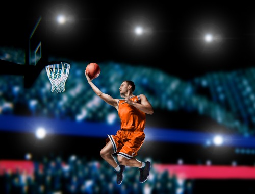 Image basketball player in jersey shirt playing basketball