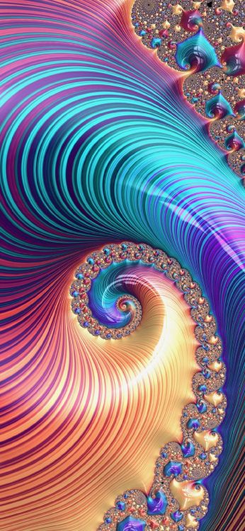 Arte Fractal, Fractal, Espiral, Abstracción, Luz. Wallpaper in 1080x2340 Resolution