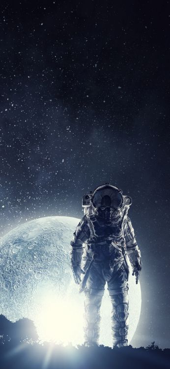 Science-fiction, Astronaut, Weltraum, Telefon, Atmosphäre. Wallpaper in 1080x2340 Resolution