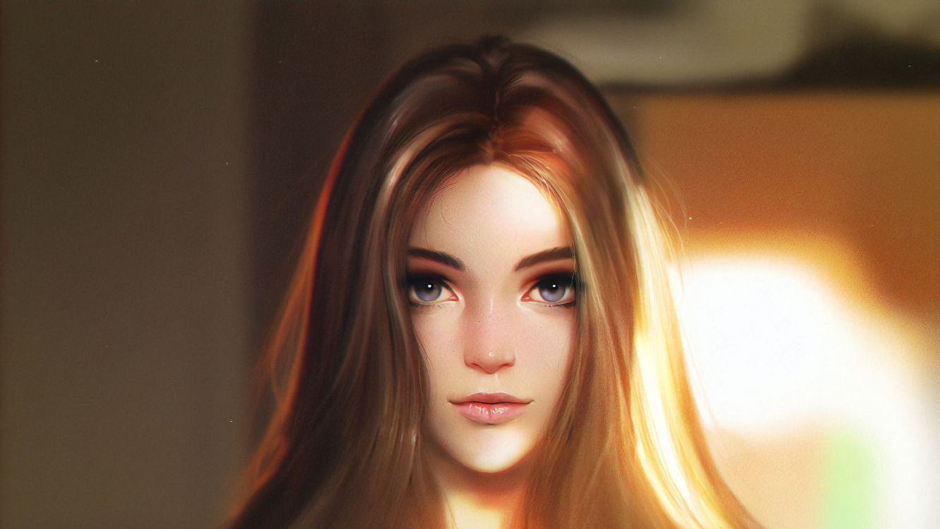 Frau Mit Blonden Haaren, Die Nach Oben Schaut. Wallpaper in 3000x1688 Resolution