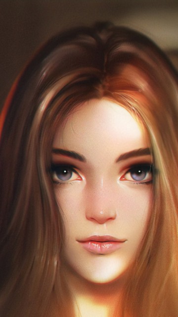 Image woman with blonde hair looking up
