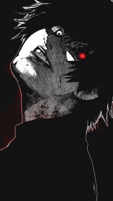 Image man in black hoodie with black background