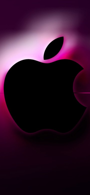 Image apple logo with red light