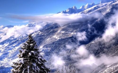 Image snow covered mountain during daytime