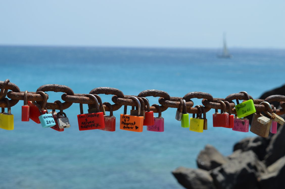 挂锁, 锁定, 锁和钥匙, 大海, 海洋 壁纸 4512x3000 允许