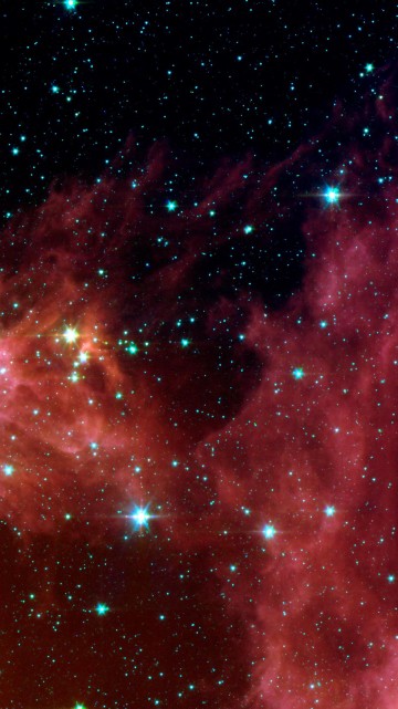 Image red and black galaxy with stars