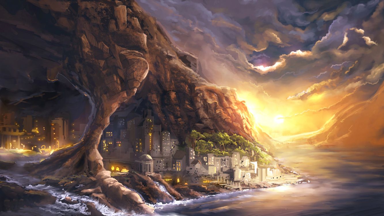 幻想, 地形, 投机的小说, 悬崖, 形成 壁纸 3840x2160 允许